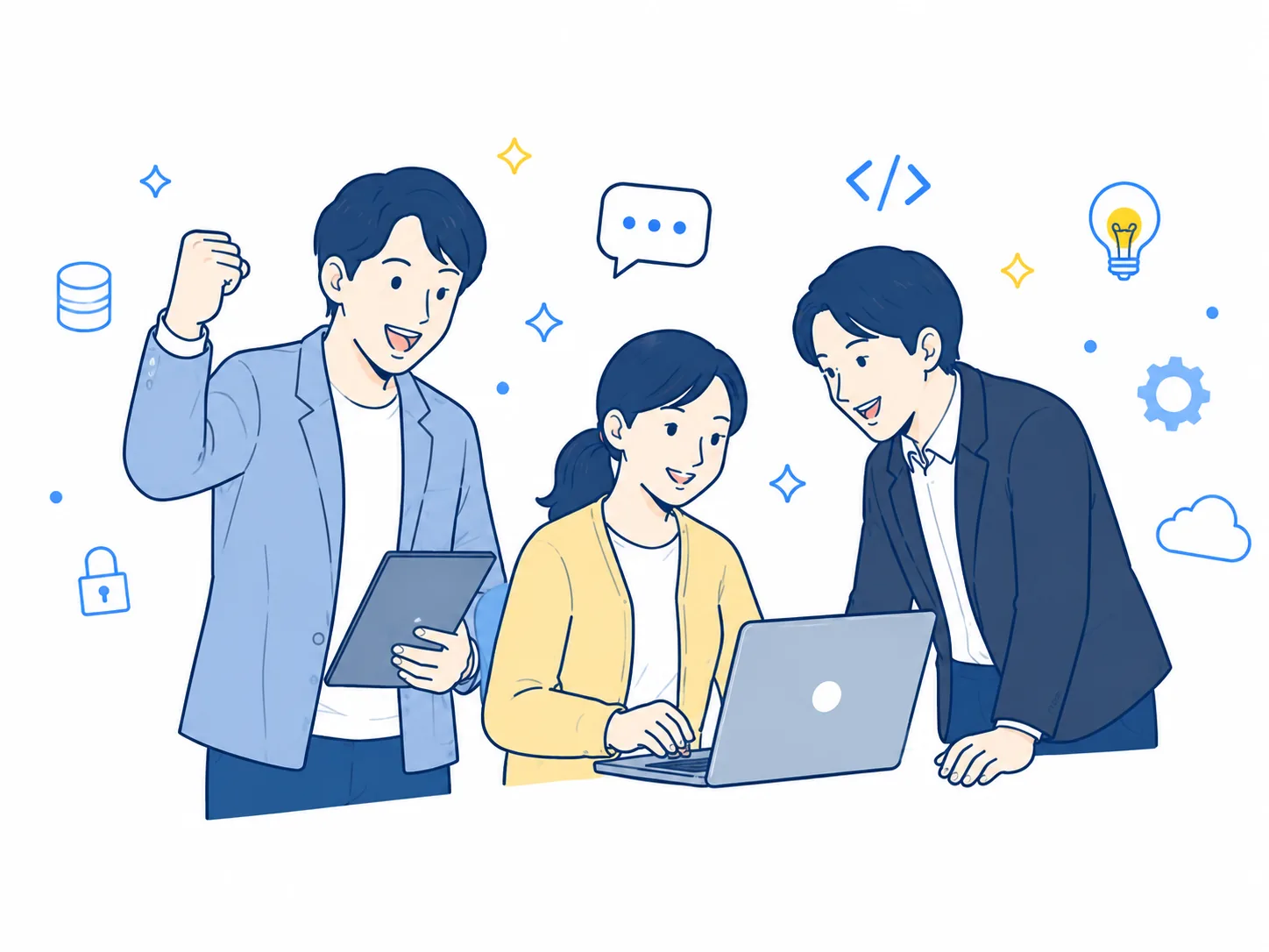 チームで相談するイメージ